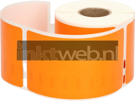 FLWR - Labels / Dymo 99014 Adreslabel groot / oranje / Geschikt voor Dymo