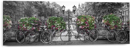Schilderij Amsterdam - 30 x 90 - Hout - REINDERS