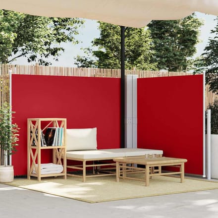 vidaXL - Windscherm - uittrekbaar - 140x1000 - cm - rood