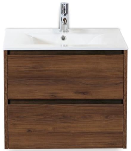 Dante Badmeubelset 60 cm - Walnoot - Keramische Wastafel Wit Enjoy
