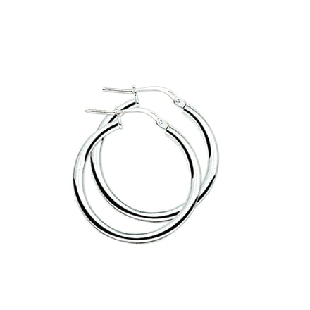 Glams oorringen ronde buis - 25 mm - Zilver