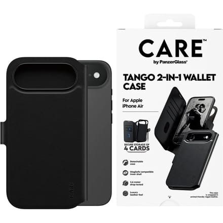 CARE by PanzerGlass Tango 2 in 1 Wallet Case MagSafe voor de Apple iPhone Air - Black