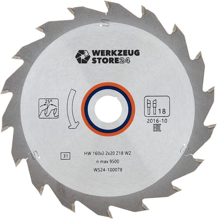 WS24 HM Zaagblad Hout 160 x 2,2 x 20 WZ 18 - WS24-100078