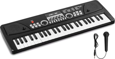 Speelgoed piano kinderen - MAX KD49 kinder piano met 49 toetsen - Ingebouwde ritmes en microfoon - Zwart