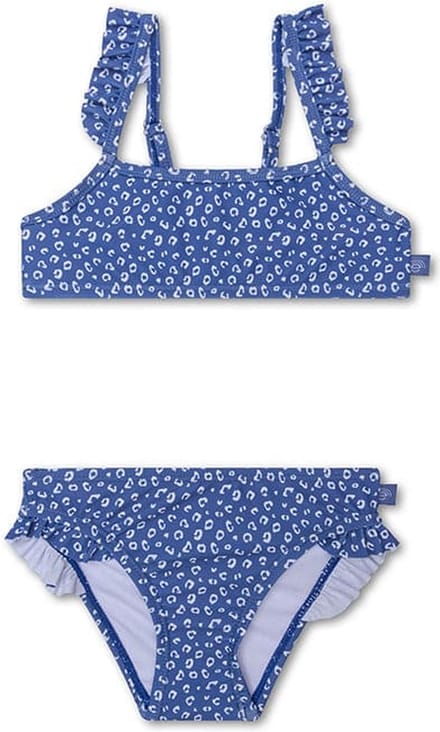 Swim Essentials | Blauw Panterprint Meisjes UV Bikini - Maat 98/104
