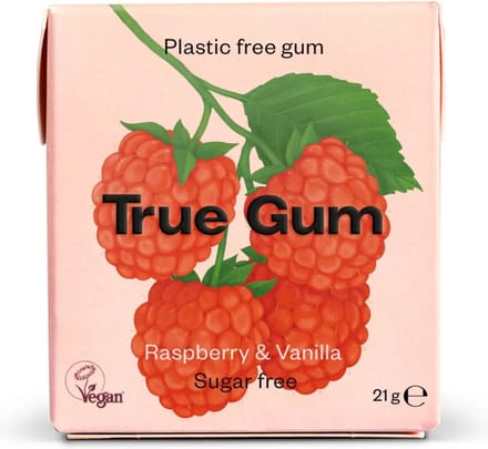 True Gum Raspberry & Vanilla Sugarfree - 3 x 21 gr - Voordeelverpakking
