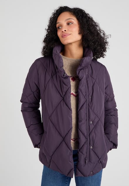 Damart - Thermolactyl parka met asymmetrische sluiting - Dames - Violet - 54-56 (XXL)