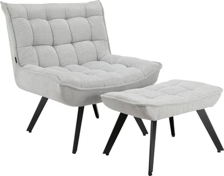 Evan-Loungestoel - Lichtgrijs Stof