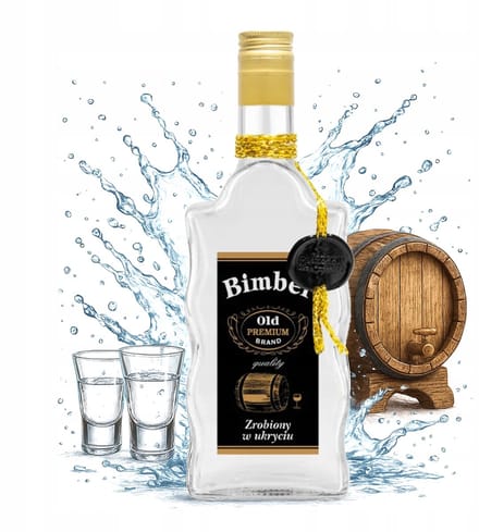 Bimberek - Decoratieve Glazen Fles - 500ml - Voor Bruiloft - Geschenk
