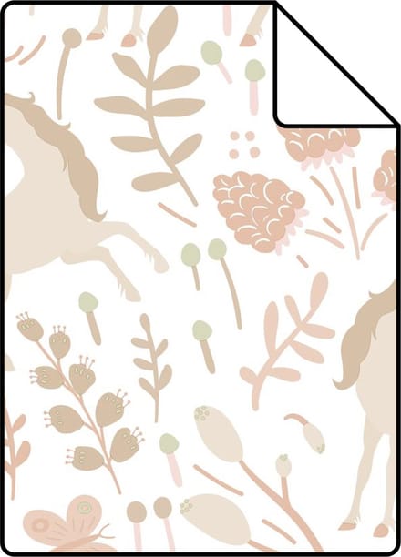 Proefstaal ESTAhome behang unicorns beige - 26.5 x 21 cm - 139873-S