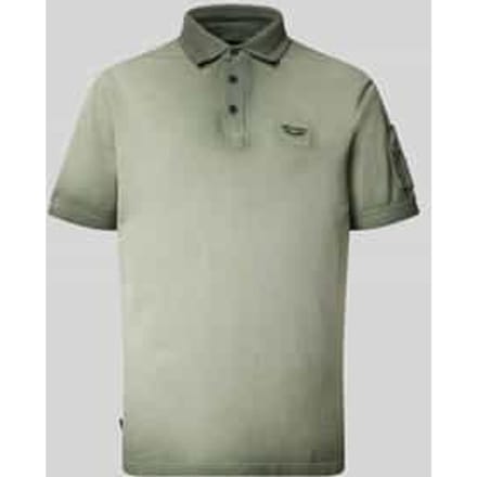regular fit poloshirt met labelstitching
