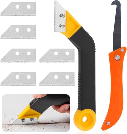 Tegelvoegenschraper Set - Voegenschraper Kitverwijderaar - Kit Verwijderen - 9-delige set - 202 cm - Grijs
