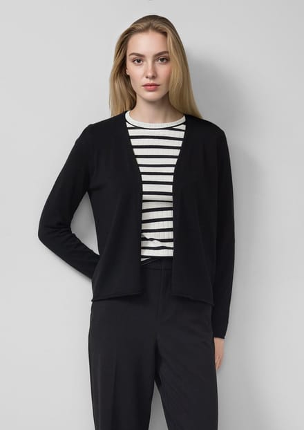 regular fit vest van een katoen-viscosemix