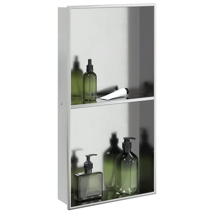 vidaXL - Douchenis - 32x62x9 - cm - roestvrijstaal - geborsteld - zilverkleurig