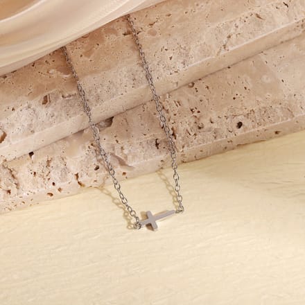 VANDAAG VERZONDEN - Ketting - Kruis - Christelijk - Zilver - Staal