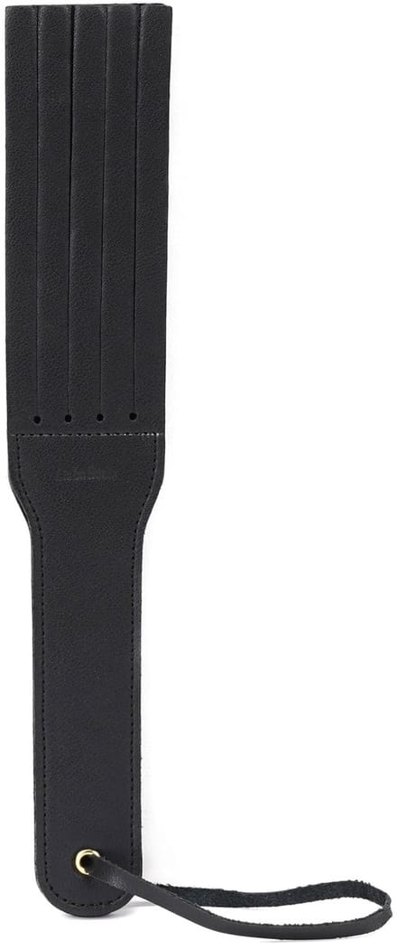 Liebe Seele - Dark Secret Exclusieve Lederen Strafriem- Dubbele Paddle - Zwart