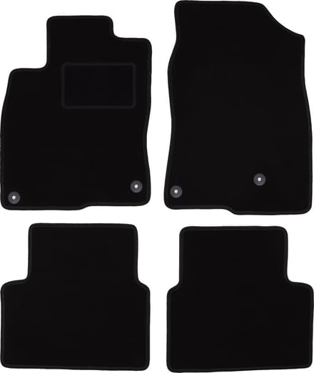 Zwarte velours vloermatten voor: Honda Civic X hatchback (2017-)