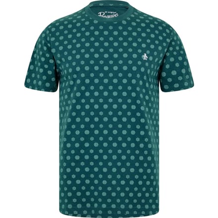 Original Penguin Heren Geometrische Ronde Hals T-Shirt (June Bug)