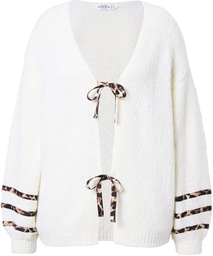 Studio Untold - Dames - Vest oversized model leo-strikjes - Off-white - Maat 58+