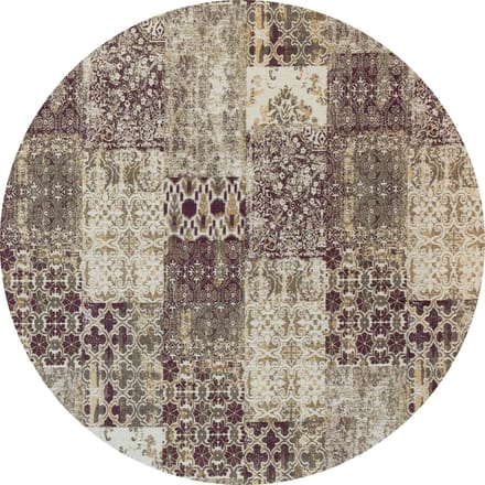 Vintage rond vloerkleed - Patchwork - Tapijten woonkamer - Safou Paars - 280cm ø