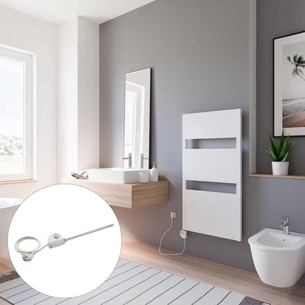 Schulte TURIN - elektrische designradiator - 60x114cm - wit - handdoekdroger - temperatuurregeling aansluiting links - 600 Watt