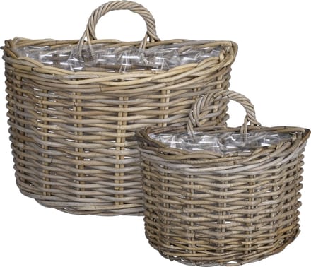 Mica Decorations Marcia Plantenbakken Set - 38x26x26 cm - Grijs