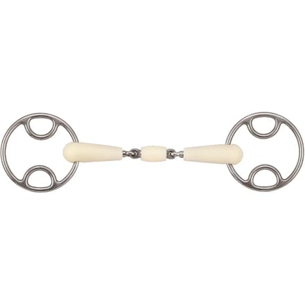2-rings paardenbit met dubbele gesp + roller Soyo Happy mouth