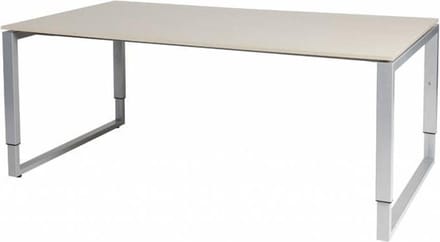 Vergadertafel - Verstelbaar - 180x100 Eiken - alu frame