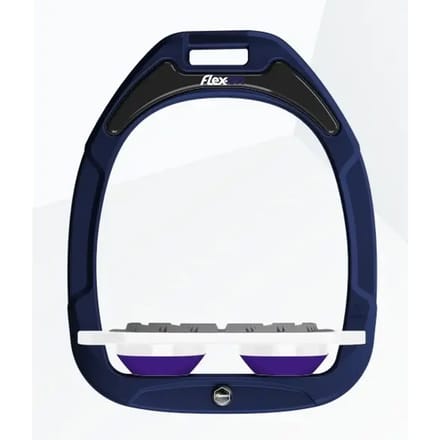 Platte Grip Marine/Wit/Paarse Stijgbeugels Flex-On Green Composite