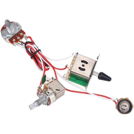 Elektrische Gitaar Metallic Bedradingsharnas Voorbedrade Kit 3-weg Schakelaar Potmeters Set wit