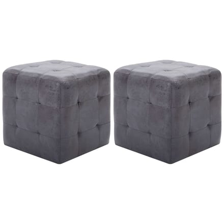vidaXL - Nachtkastjes - 2 - st - 30x30x30 - cm - kunstsuède - grijs