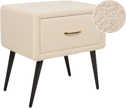 FLAYAT - Nachtkastje - Lichtbeige - Bouclé
