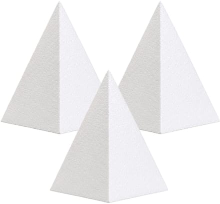Piepschuim vormen - piramide - 2x - H20 x D11 cm - styropor hobby / DIY vorm - basis knutselfiguren