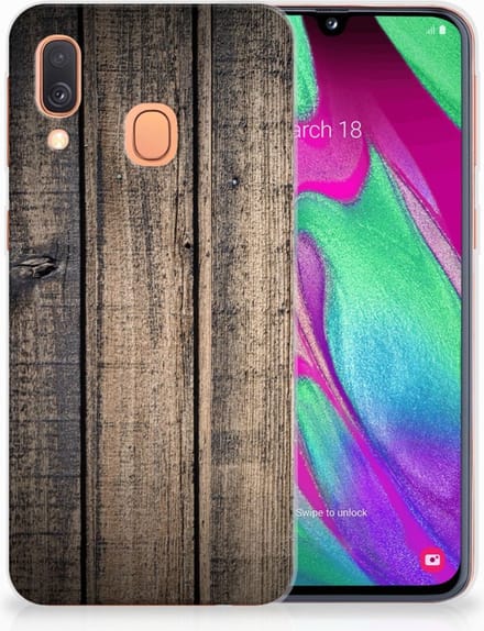 Samsung Galaxy A40 Bumper Hoesje Steigerhout