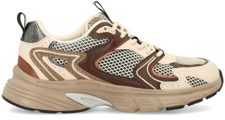 Sacha - Dames - Bruine sneakers met multicolor details - Maat 38