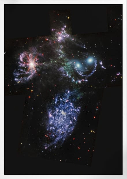 Stephanâ€™s Quintet By Webb MIRI | Space, Astronomie & Ruimtevaart Poster | A3: 30x40 cm