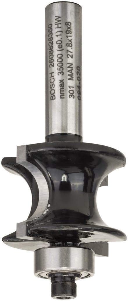 Bosch - Halfholprofielfrezen 8 mm, R1 6 mm, L 19 mm, G 63 mm
