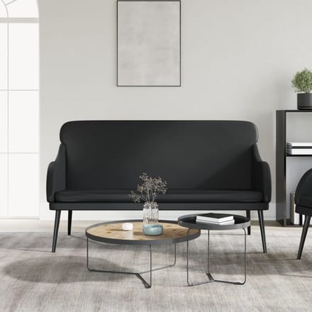 vidaXL - Bankje - 110x76x80 - cm - kunstleer - zwart