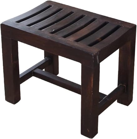 Douchekruk Hout - Badkamer Krukje - Veilig Douchen - Stevige Houtconstructie - 42x28x35cm - Naturel