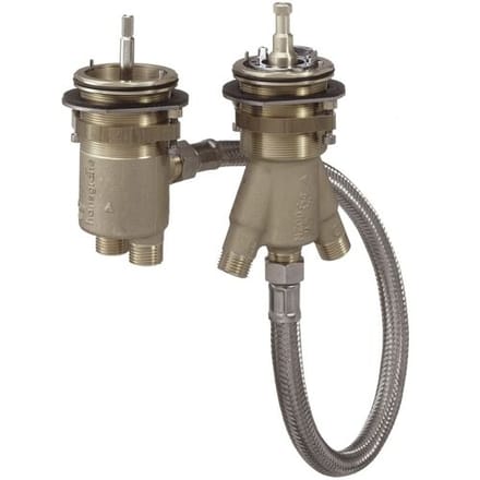 Hansgrohe basic set for 2-hole bath rim thermostat Art. 13550180