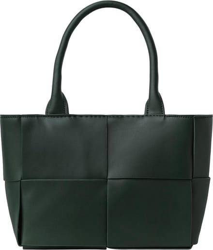 PU tas met geweven look - Groen - hand - schoudertas - crossbody -Yehwang