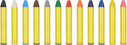 PartyDeco Gezicht schminkkrijtjes set - 12x - verschillende kleuren