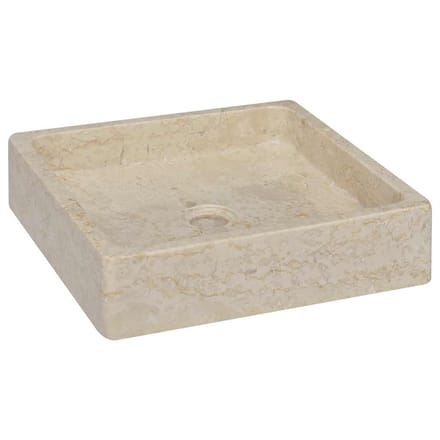 vidaXL - Gootsteen - 40x40x10 - cm - marmer - crèmekleurig