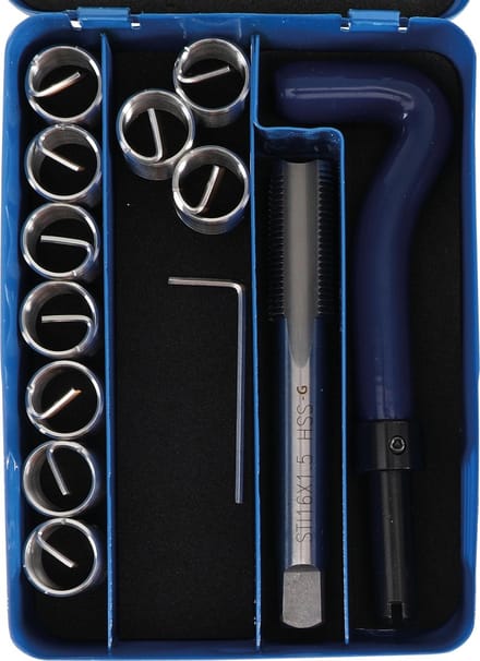 BGS - Reparatie schroefdraad - Helicoils - Komplete set - M16 x 1.5 | 12 stuks  - BGS9432