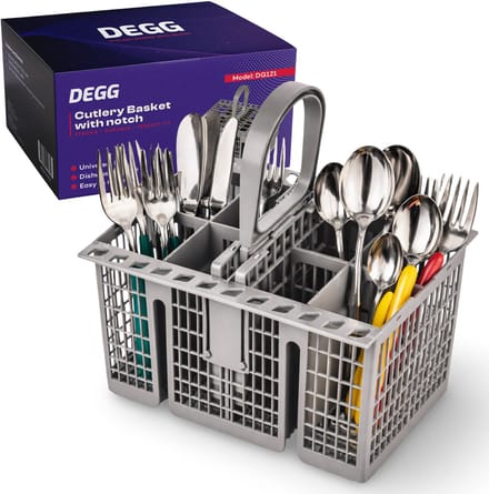 DEGG® - Universele Bestekmand voor Vaatwasser - Met Handvat - Grijs