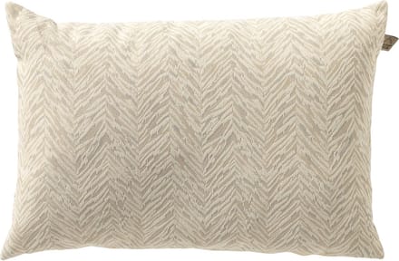 Dutch Decor AUGUSTA - buitenkussen 40x60 cm - waterafstotend en uv-bestendig - gestreept - Marshmallow - wit en beige