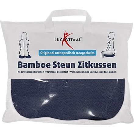Lucovitaal Bamboe Steun Zitkussen Blauw (1 stuk)