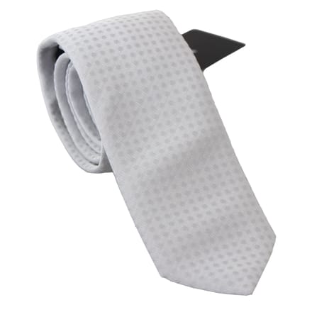 Dolce & Gabbana Wit Gedessineerde Klassieke Heren Slim Stropdas