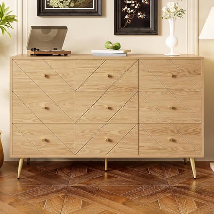 Ladekast - Commode - Opbergen - Geometric design - 120 x 39 x 80 cm - Natuurlijk