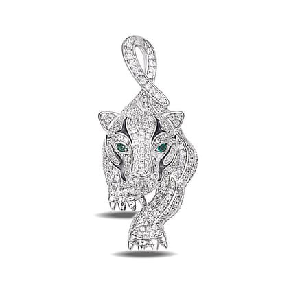 Juwelier Zwartevalk zilveren (gerhodineerd) panter hanger - 24.264
